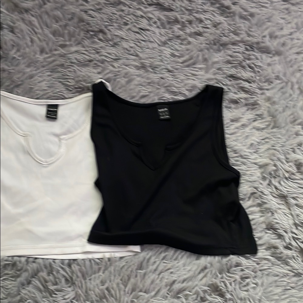 Women's Black and White Tank Tops